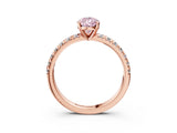Rose gold Fancy Pink Pear Cut Diamond Solitaire Pavé Engagement Ring with Round Band and Prong Setting_46