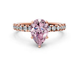 Rose gold Fancy Pink Pear Cut Diamond Solitaire Pavé Engagement Ring with Round Band and Prong Setting_61