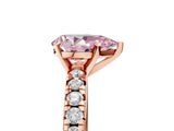 Rose gold Fancy Pink Pear Cut Diamond Solitaire Pavé Engagement Ring with Round Band and Prong Setting_66