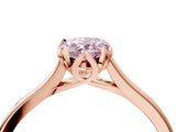 Rose gold Fancy Pink Pear Cut Diamond Solitaire Ring with Flower Prong Setting and Classic Band_40