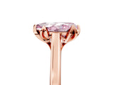 Rose gold Fancy Pink Pear Cut Diamond Solitaire Ring with Flower Prong Setting and Classic Band_41