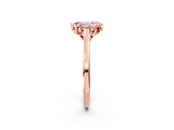 Rose gold Fancy Pink Pear Cut Diamond Solitaire Ring with Flower Prong Setting and Classic Band_71