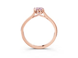 Rose gold Fancy Pink Pear Cut Diamond Solitaire Ring with Flower Prong Setting and Classic Band_72