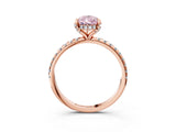 Rose gold Fancy Pink Pear Cut Diamond Solitaire Ring with Four-Prong Setting and Pavé Band_6