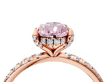 Rose gold Fancy Pink Pear Cut Diamond Solitaire Ring with Four-Prong Setting and Pavé Band_7