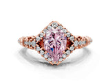 Rose gold Fancy Pink Pear Cut Diamond Solitaire Ring with Hidden Halo and Pavé Band_27
