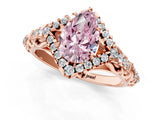 Rose gold Fancy Pink Pear Cut Diamond Solitaire Ring with Hidden Halo and Pavé Band_28