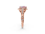 Rose gold Fancy Pink Pear Cut Diamond Solitaire Ring with Hidden Halo and Pavé Band_29