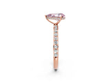 Rose gold Fancy Pink Pear Cut Diamond Solitaire Ring with Pavé Band and Hidden Halo_22