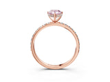 Rose gold Fancy Pink Pear Cut Diamond Solitaire Ring with Pavé Band and Hidden Halo_23