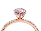 Rose gold Fancy Pink Pear Cut Diamond Solitaire Ring with Pavé Band and Hidden Halo_24