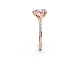 Rose gold Fancy Pink Pear Cut Diamond Solitaire Ring with Pavé Band and Prong Setting_14