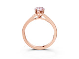 Rose gold Fancy Pink Pear Cut Diamond Solitaire Ring with Pavé Band and Prong Setting_15