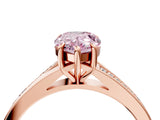 Rose gold Fancy Pink Pear Cut Diamond Solitaire Ring with Pavé Band and Prong Setting_16