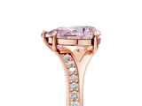 Rose gold Fancy Pink Pear Cut Diamond Solitaire Ring with Pavé Band and Prong Setting_17