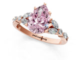 Rose gold Fancy Pink Pear Cut Diamond Solitaire Ring with Side Stones and Four-Prong Setting_52