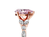 Rose gold Fancy Pink Pear Cut Diamond Solitaire Ring with Side Stones and Four-Prong Setting_56
