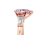 Rose gold Fancy Pink Pear  Cut Diamond Solitaire Ring with Tapered Baguette Accents and Four-Prong Setting_50