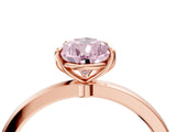 Rose gold Fancy Pink Pear Cut Diamond Solitaire Ring with Thin Band and Prong Setting_16