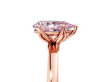 Rose gold Fancy Pink Pear Cut Diamond Solitaire Ring with Thin Band and Prong Setting_17