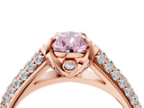 Rose gold Fancy Pink Pear Cut Diamond Solitaire Ring with Three-Row Pavé Band and Four-Prong Setting_40