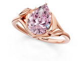 Rose gold Fancy Pink Pear Cut Diamond Solitaire Ring with Twist Band and Four-Prong Setting_78