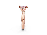Rose gold Fancy Pink Pear Cut Diamond Solitaire Twist Band Prong Setting Ring_56