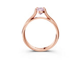 Rose gold Fancy Pink Pear Cut Diamond Solitaire Twist Band Prong Setting Ring_57