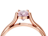 Rose gold Fancy Pink Pear Cut Diamond Solitaire Twist Band Prong Setting Ring_58