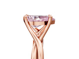 Rose gold Fancy Pink Pear Cut Diamond Solitaire Twist Band Prong Setting Ring_59