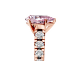 Rose gold Fancy Pink Pear  Cut Diamond Solitaire with Pave Band and Four-Prong Setting_121