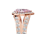 Rose gold Fancy Pink Pear Cut Diamond Split Shank Halo Ring with Four-Prong Setting_71