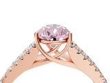 Rose gold Fancy Pink Pear Cut Diamond Split Shank Pavé Engagement Ring with Four-Prong Setting_98