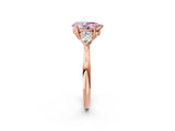 Rose gold Fancy Pink Pear Cut Diamond Three-Stone Ring with Pear Side Stones and Four-Prong Setting_85