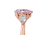 Rose gold Fancy Pink Pear Cut Diamond Three-Stone Ring with Pear Side Stones and Four-Prong Setting_88