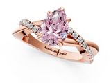 Rose gold Fancy Pink Pear  Cut Diamond Twist Band Solitaire with Prong Setting_65