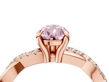 Rose gold Fancy Pink Pear  Cut Diamond Twist Band Solitaire with Prong Setting_68