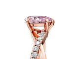 Rose gold Fancy Pink Pear  Cut Diamond Twist Band Solitaire with Prong Setting_69