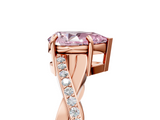 Rose gold Fancy Pink Pear  Cut Diamond Twisted Band Engagement Ring with Prong Setting_8