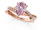 Rose gold Fancy Pink Pear  Cut Diamond Twisted Band with Pavé Setting and Four-Prong Setting_21