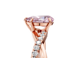Rose gold Fancy Pink Pear  Cut Diamond Twisted Band with Pavé Setting and Four-Prong Setting_25