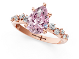 Rose gold Fancy Pink Pear  Cut Diamond Vine Band with Four-Prong Setting_55