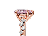 Rose gold Fancy Pink Pear  Cut Diamond Vine Band with Four-Prong Setting_59