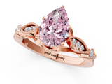Rose gold Fancy Pink Pear  Cut Diamond with Milgrain Marquise and Bezel Accents on a Solitaire Band with Prong Setting_214