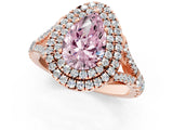 Rose gold Fancy Pink Pear  Cut Double Halo Split Shank Diamond Ring with Prong Setting_51