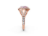 Rose gold Fancy Pink Pear  Cut Double Halo Split Shank Diamond Ring with Prong Setting_52