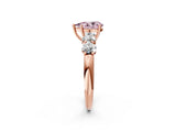 Rose gold Fancy Pink Pear  Cut Five-Stone Prong Set Diamond Ring with Classic Band_34