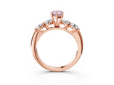 Rose gold Fancy Pink Pear  Cut Five-Stone Prong Set Diamond Ring with Classic Band_35