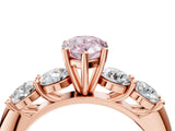 Rose gold Fancy Pink Pear  Cut Five-Stone Prong Set Diamond Ring with Classic Band_36