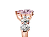 Rose gold Fancy Pink Pear  Cut Five-Stone Prong Set Diamond Ring with Classic Band_37
